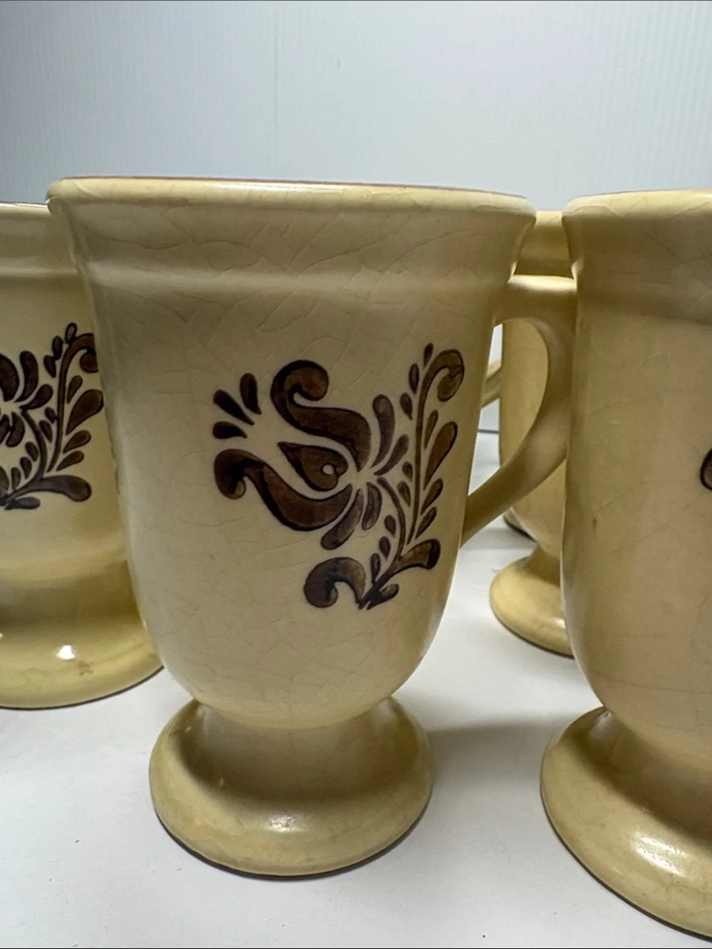 Pfaltzgraff Village Collection Grandmug Pedestal Mugs Set of 9